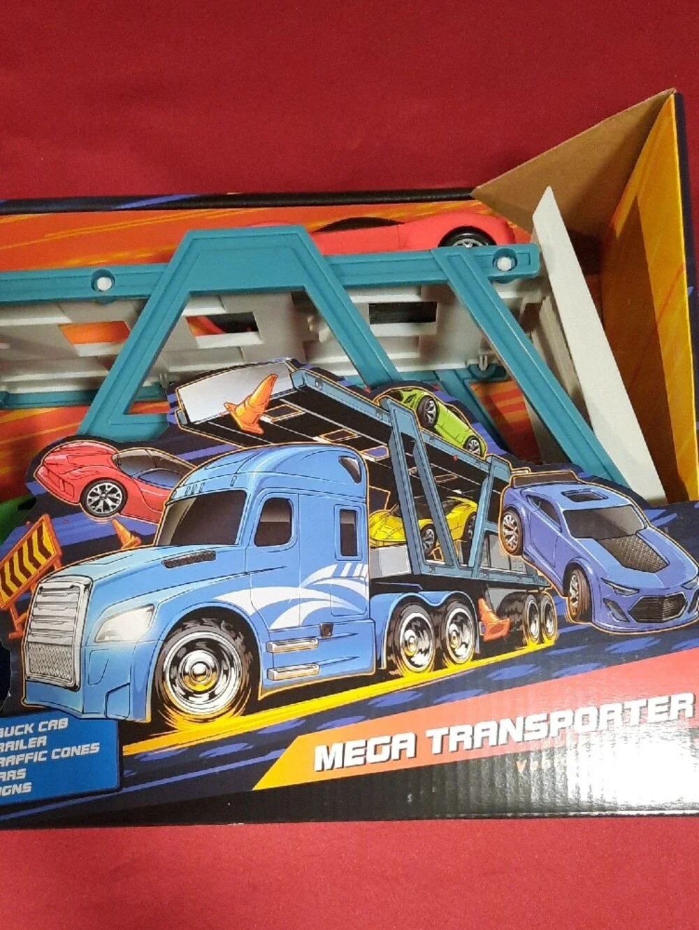 Adventure Force Blue Mega Car Transporter Truck for Kids